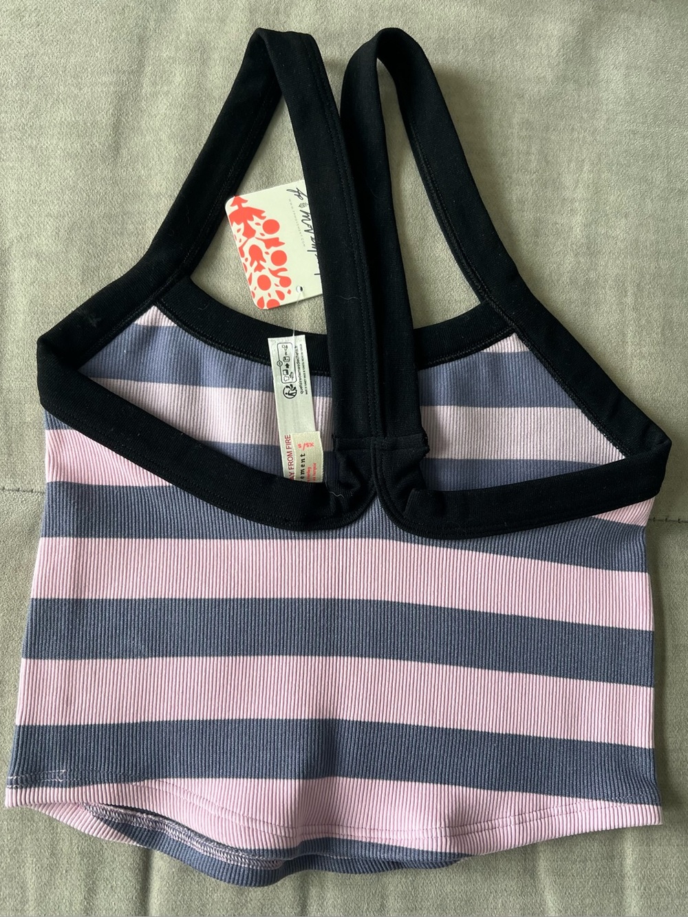 Free People FP Movement All Clear Striped Cami in Graphite Combo Size XS/S NWT - Picture 4 of 12